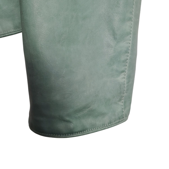 Women's Chico's Vegan Leather Jacket. Green. Chico's Size 2 (12 Or MED conv) - Picture 8 of 15